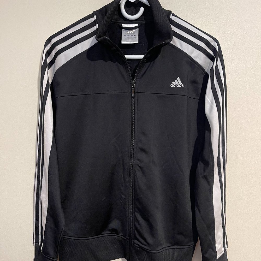 Adidas Track Jacket Black/White Women Size L